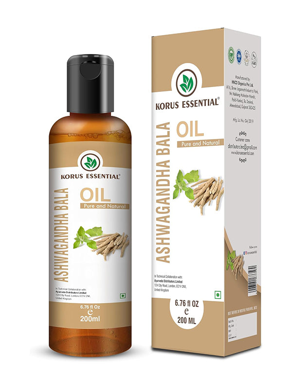 Ashwagandha Bala Oil - 200 ml each | Pack of 2 | Korus Essential