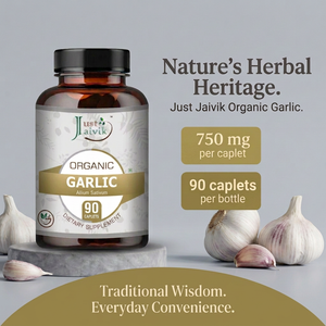 Garlic introduction with matching olive-gold footer