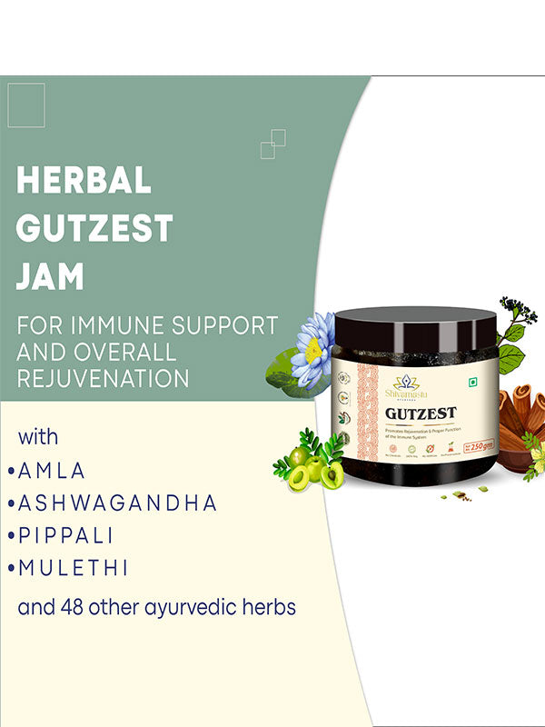 GUTZEST- Chyawanprash 250g (0.55 lb) – Ayurvedic Herbal Jam with 52 Ayurvedic Herbs By Shivamastu