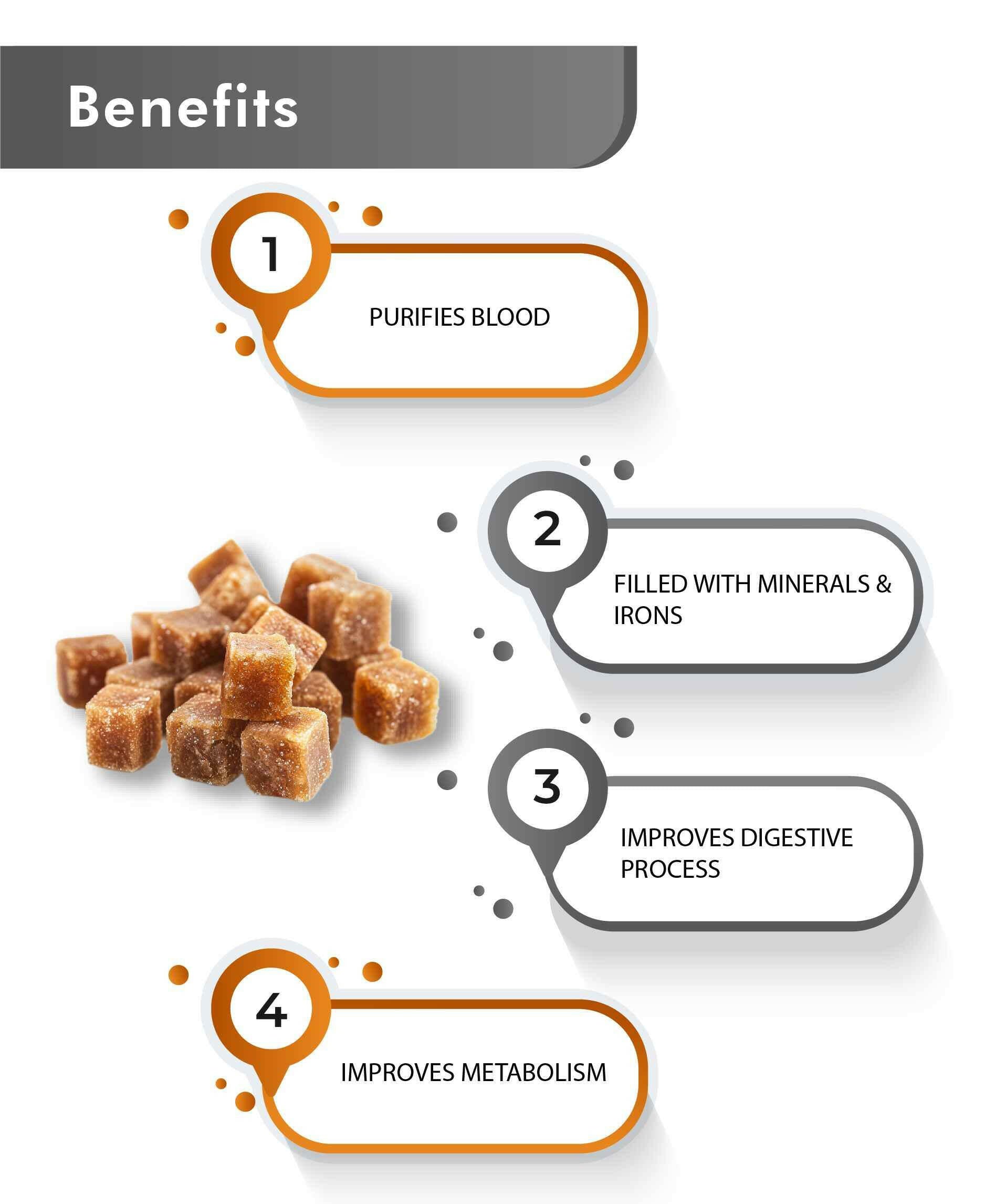 Just Jaivik Organic Jaggery Powder – 100gm ( Pack of 4).