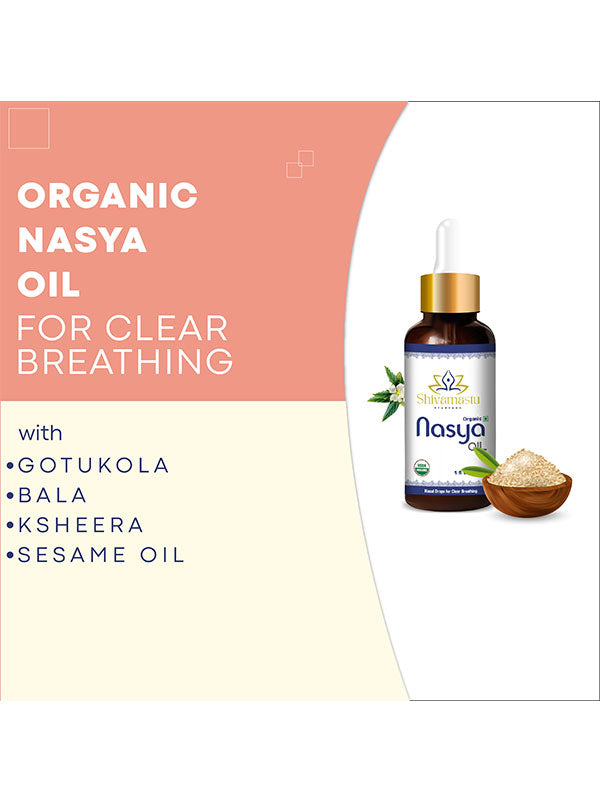 Organic Nasya Oil 30ml - 1 fl oz By Shivamastu