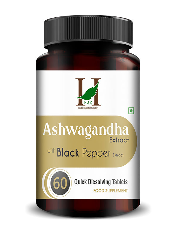 Ashwagandha Extract with Black Pepper Quick Dissolving Tablets - 60 count