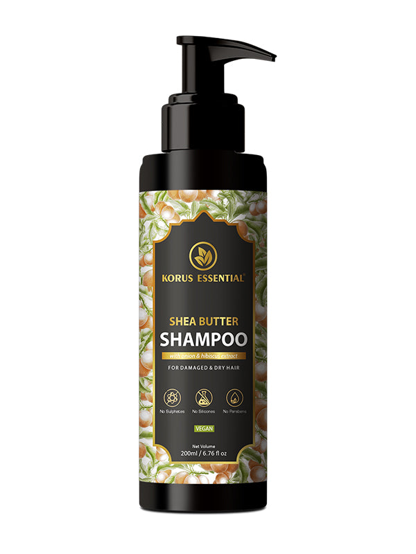 Shea Butter Shampoo with Onion & Hibiscus Extract for Damaged and Dry Hair