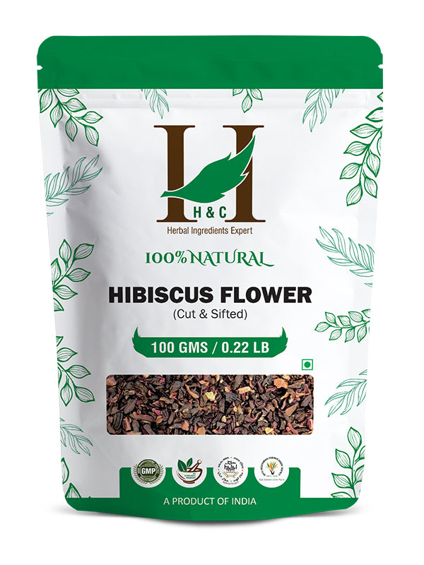 Hibiscus Flower Cut & Sifted - 100 gm | Herbal Tea Ingredient