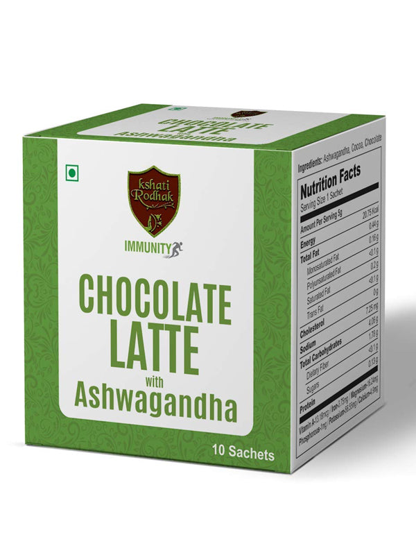 Kshati Rodhak Immunity Chocolate Latte With Ashwagandha (10 Sachets)