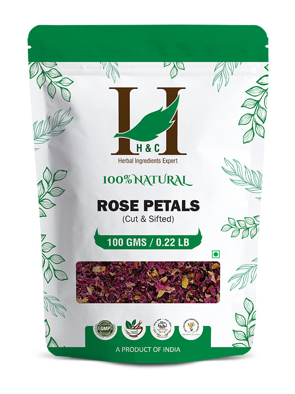 Rose Petals Cut & Sifted -100 gm | Herbal Tea Ingredient