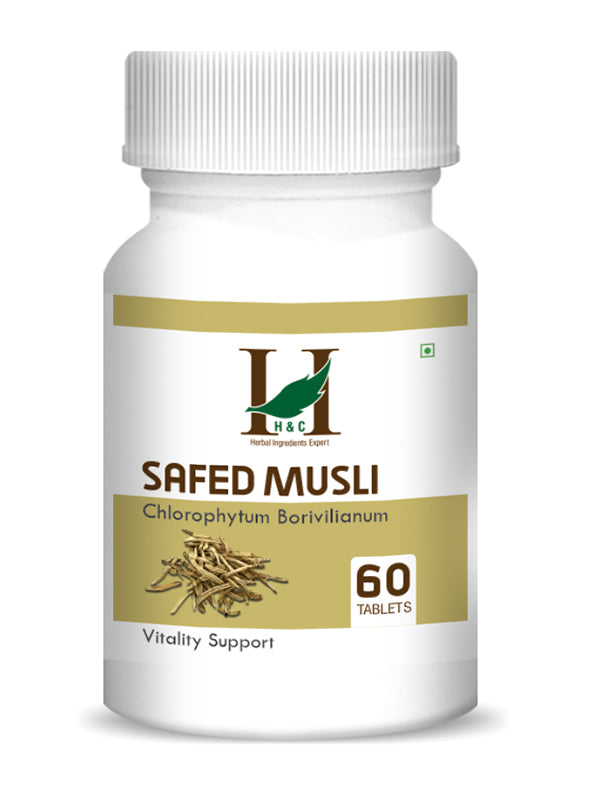 H&C Safed Musli Tablet - 350mg , 60 Count for Vitality Support