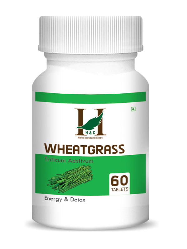 H&C Wheatgrass Tablet - 350mg , 60 Count for Energy & Detox