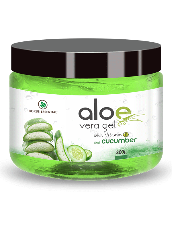 Korus Essential Aloe Vera Gel with Cucumber and Vitamin E - 200g Pack
